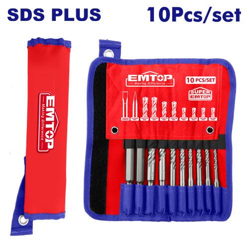 طقم إزميل + ريش حفر (10 قطع)