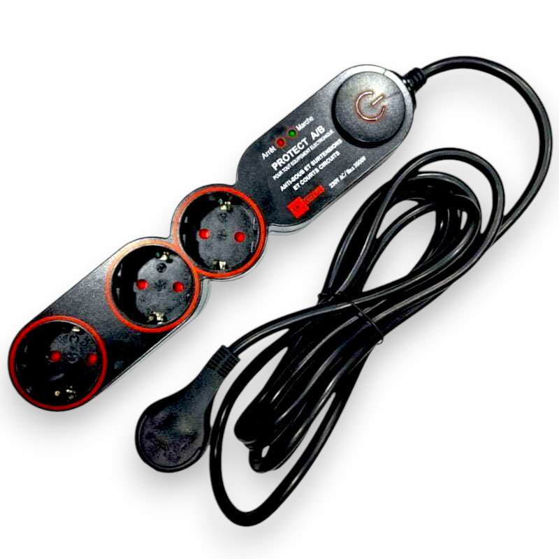 Multiprise Cam Elec + Interrpteure 3Sortie 1.5M