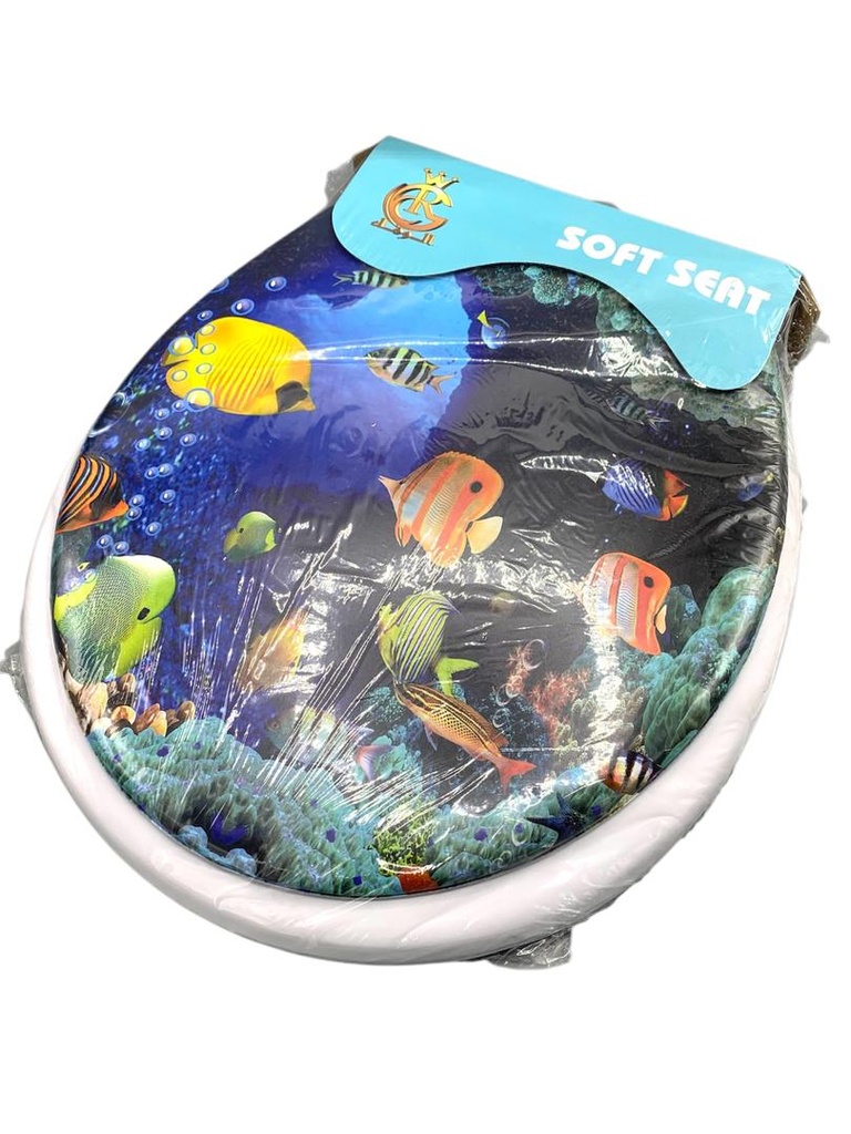 غطاء المرحاض الناعم مرفوق بصورة