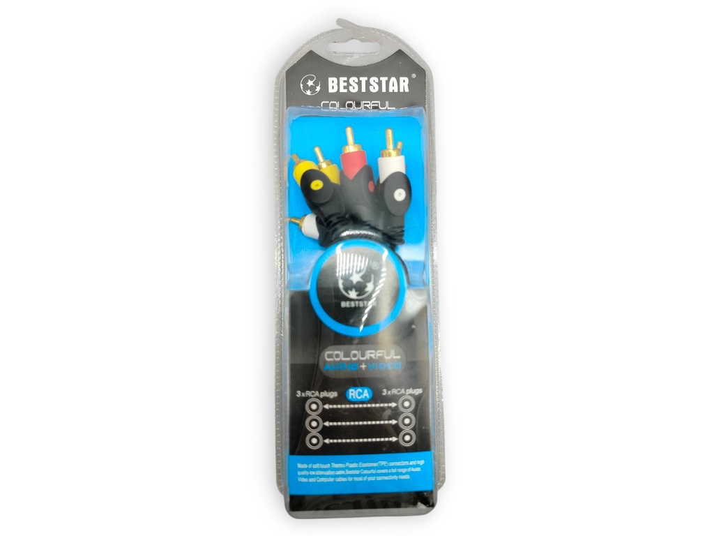 Rallonge 3RCA Noir BESTSTAR