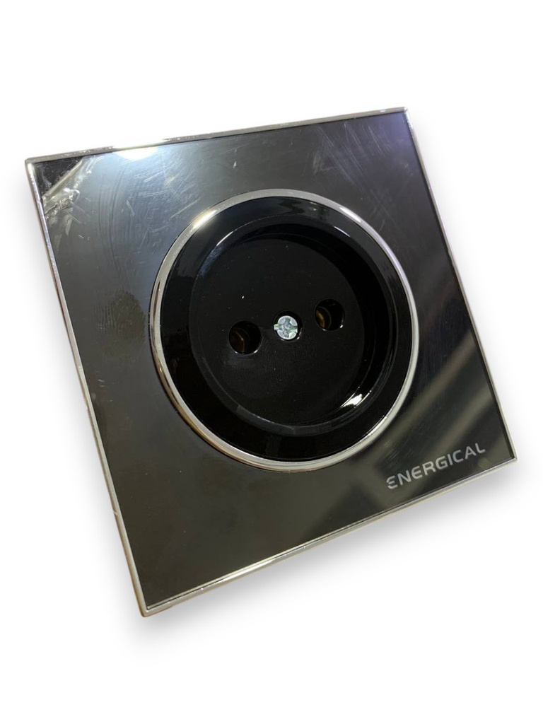 Prise Simple Encastré Noir ENERGICAL