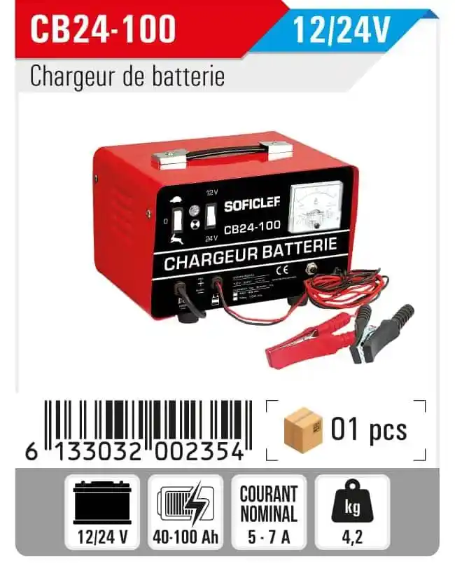 Chargeur SOFICLEF Batterie 12-24V 