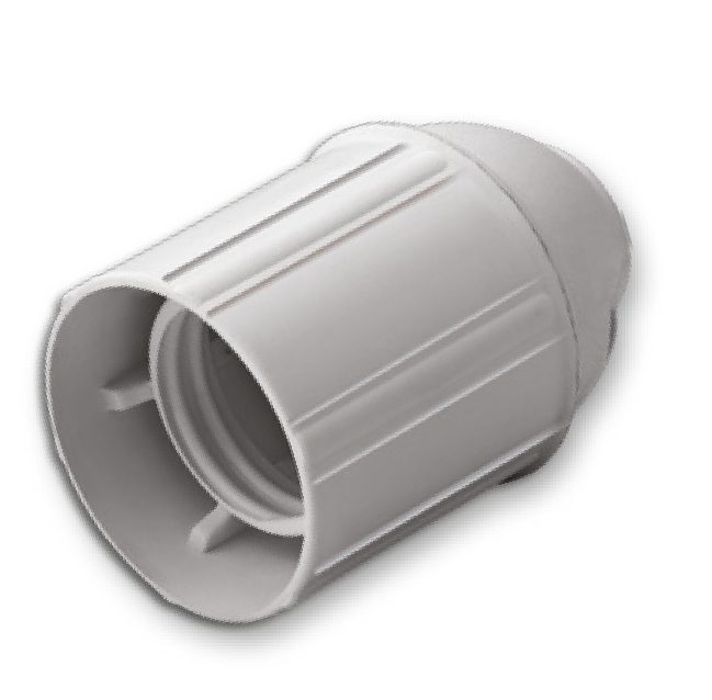 Douille De Lampe + Bague E27 Blanc MONO