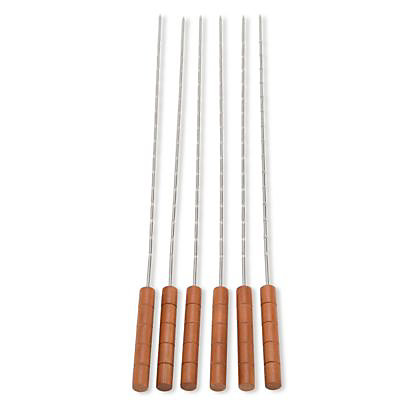 Tige Brochette Métal Manche Bois