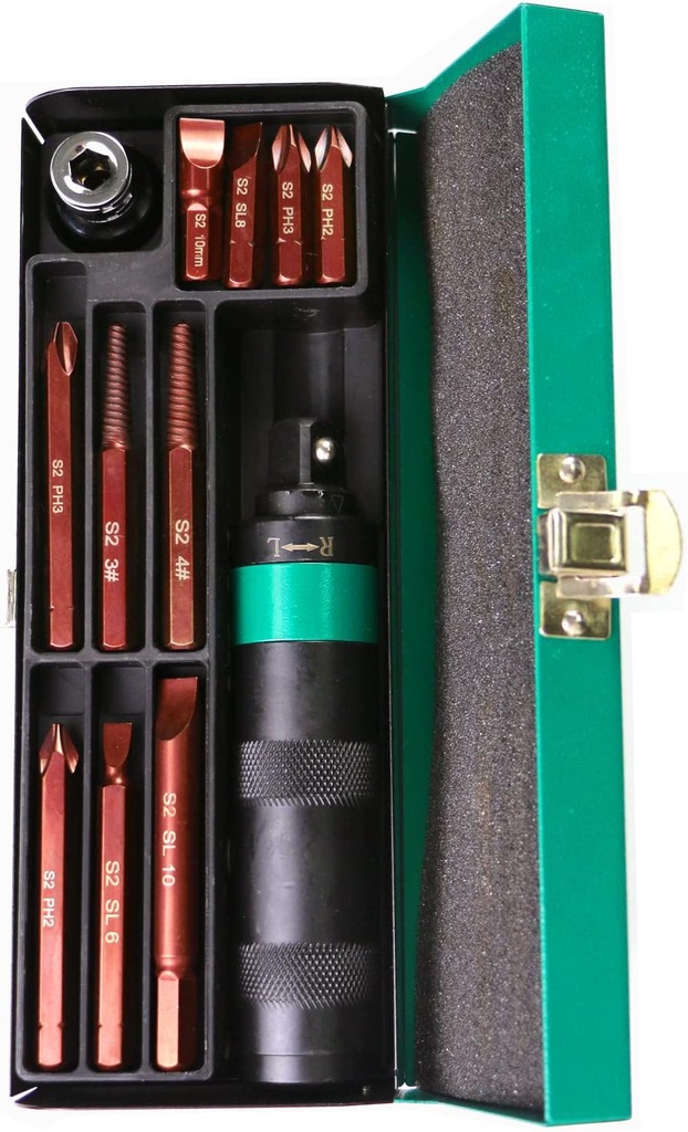  Tournevis Mécanique Boite Verte 12ps 